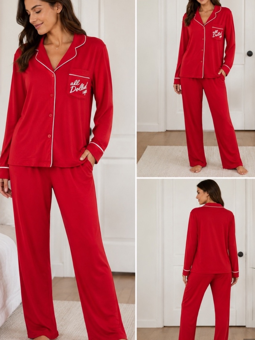 Kate Spade All Dolled Up Red Pajama Set XL Super Soft Lounge PJs
